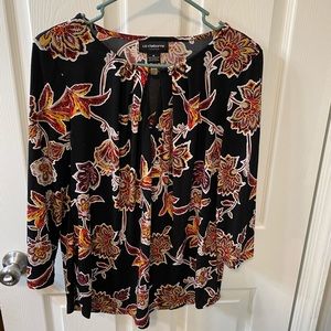Black floral dress shirt